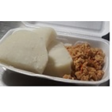 Boiled yam and egg sauce