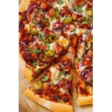 Large chicken barbecue pizza