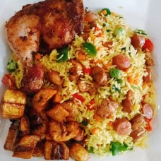 Basmati chicken fiesta+grill chicken+plantain 