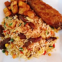 Basmati beef fiesta+jumbo turkey+plantain