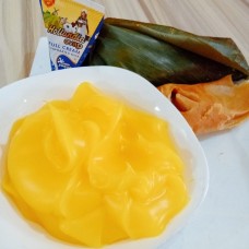 Moimoi garnish with fish+custard+milk+sugar