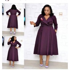 Purple flare long turkey gown 