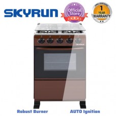 Skyrun 4 burner (4+0) gas cooker (gcs-4g/ms500z-p) - brown