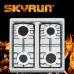 Skyrun 4 burner (4+0) gas cooker (gcs-4g/ms500z-p) - brown