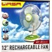 Qasa 12 inches rechargeable table fan 