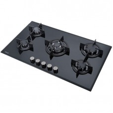 Hometec 90cm built-in 5 burner gas on glass hob/cooker aut ignition