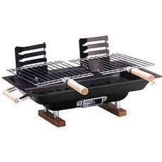 All steel hibachi tabletop charcoal grill