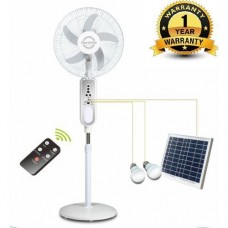 Duravolt 16 inches rechargeable fan with solar panel