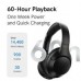 Qcy h2 wireless bluetooth black headphones, bass mode, bluetooth 5.3