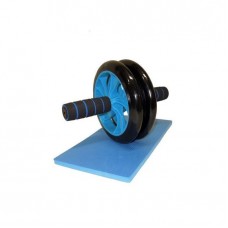 Ab roller wheel with knee support mat