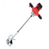 Handheld electric industrial mixer mixing paint concrete red color