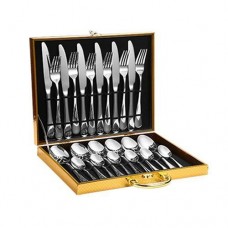 Set of 24pcs silver cutlery spoon fork and knife