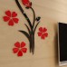 Retro vase flower tree pattern diy home room tv-red black