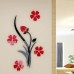 Retro vase flower tree pattern diy home room tv-red black