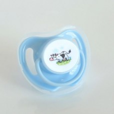 Baby silicone pacifier butterfly shape hygienic cap with animal pattern-blue