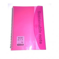 B5 spiral sustainable note with cover, pink