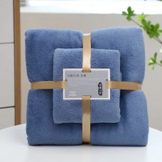 Big and small absorbent towel--dark blue