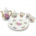 Ceramic tea cup retro flower cup 8-piece set