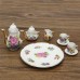 Ceramic tea cup retro flower cup 8-piece set