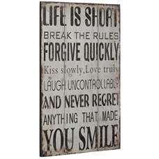 Premier wall plaque - life is short