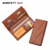 Mens long wallet slim credit card leather bifold wallet