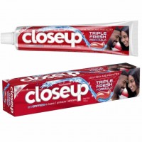 Closeup red hot triple fresh tooth paste - 140g