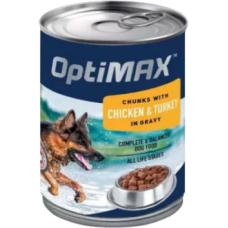 Optimax dog food chicken & turkey in gravy 415