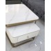 White double layered center table with drawer