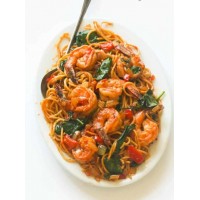 Spicy shrimps spagetti