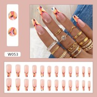 Orange tip press on nails