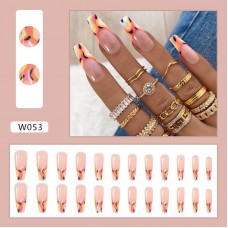 Orange tip press on nails