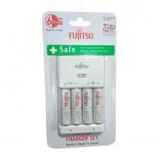 Fujitsu rechargeable battery charger with 4 aa ni-mh batteries