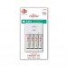 Fujitsu rechargeable battery charger with 4 aa ni-mh batteries