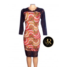 Colorful  ankara short/ three-quarter dress