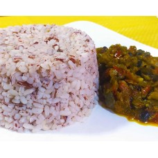 Ofada rice with sauce