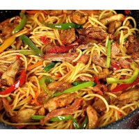 Stir -fry chicken spaghetti 