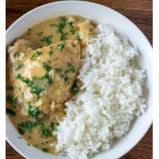 Chicken wings sauce and white rice