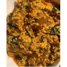 Egusi soup with catfish 